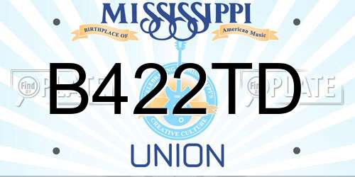 B422TD Mississippi License Plate