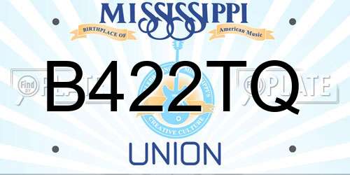 B422TQ Mississippi License Plate