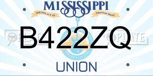 B422ZQ Mississippi License Plate