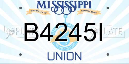 B4245I Mississippi License Plate