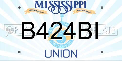 B424BI Mississippi License Plate