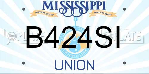 B424SI Mississippi License Plate