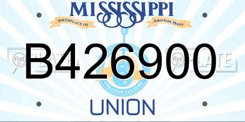 B426900 Mississippi License Plate