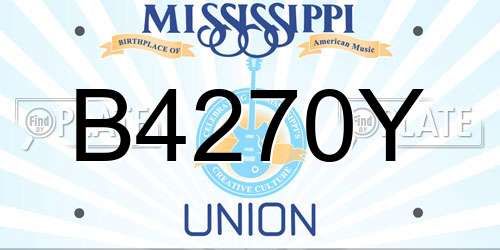 B4270Y Mississippi License Plate
