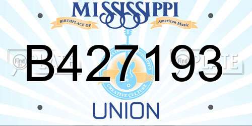 B427193 Mississippi License Plate