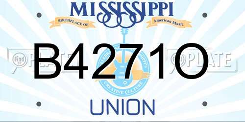 B4271O Mississippi License Plate