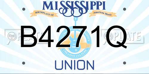 B4271Q Mississippi License Plate