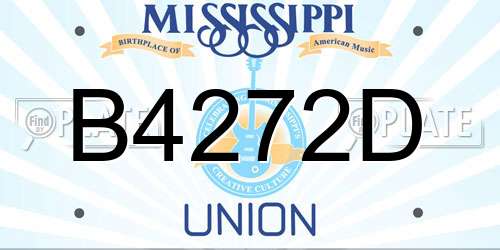 B4272D Mississippi License Plate