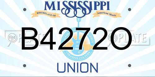B4272O Mississippi License Plate