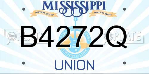 B4272Q Mississippi License Plate