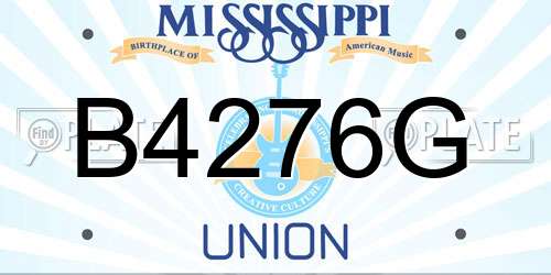 B4276G Mississippi License Plate