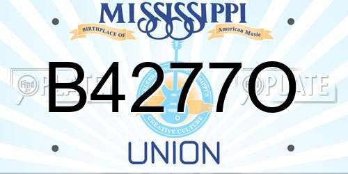 B4277O Mississippi License Plate