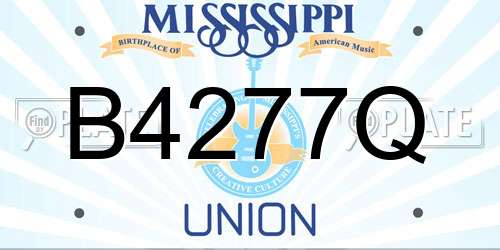 B4277Q Mississippi License Plate