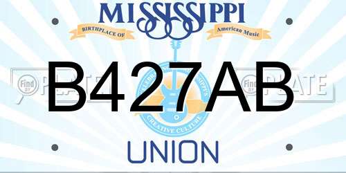B427AB Mississippi License Plate