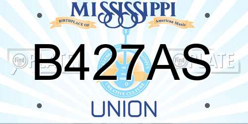 B427AS Mississippi License Plate