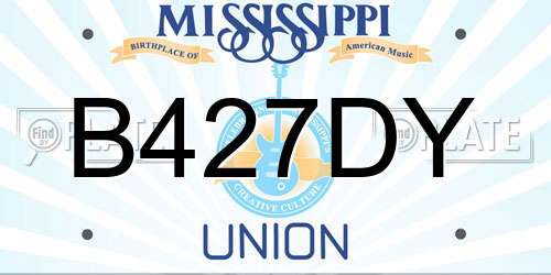 B427DY Mississippi License Plate