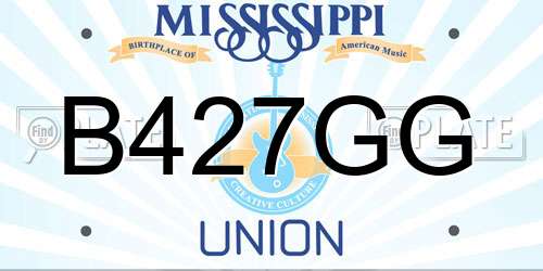 B427GG Mississippi License Plate