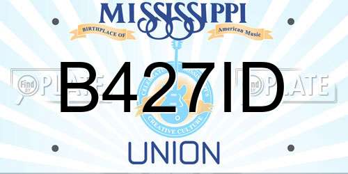 B427ID Mississippi License Plate