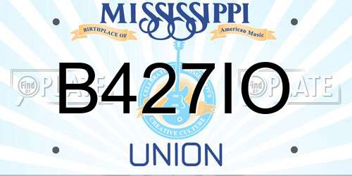 B427IO Mississippi License Plate