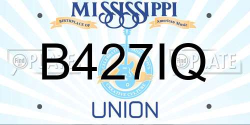 B427IQ Mississippi License Plate