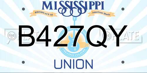 B427QY Mississippi License Plate
