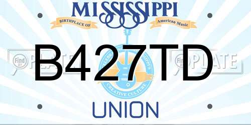 B427TD Mississippi License Plate