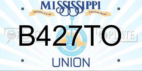 B427TO Mississippi License Plate