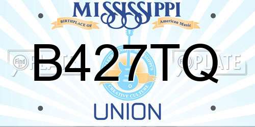 B427TQ Mississippi License Plate