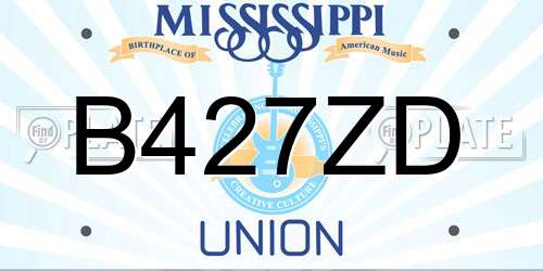 B427ZD Mississippi License Plate