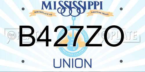 B427ZO Mississippi License Plate