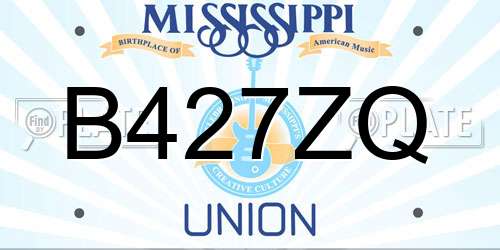 B427ZQ Mississippi License Plate