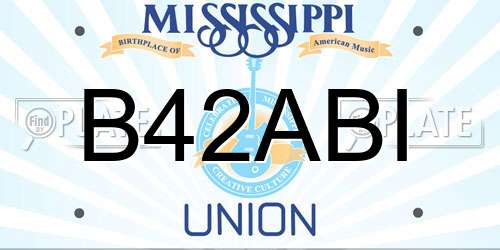 B42ABI Mississippi License Plate