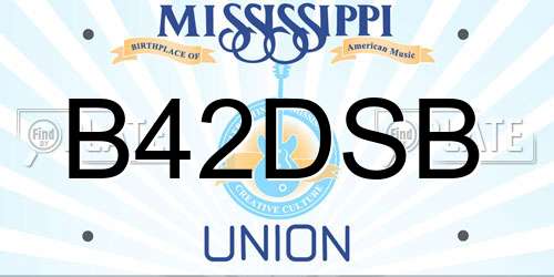 B42DSB Mississippi License Plate