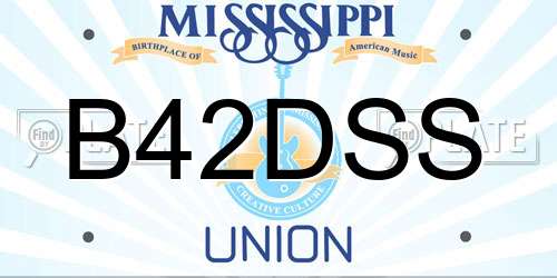 B42DSS Mississippi License Plate