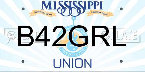 B42GRL Mississippi License Plate
