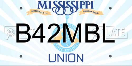 B42MBL Mississippi License Plate