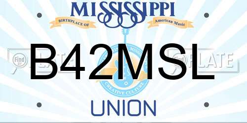 B42MSL Mississippi License Plate