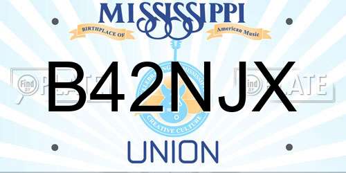 B42NJX Mississippi License Plate