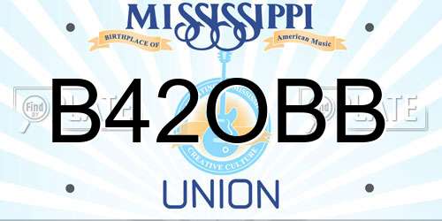 B42OBB Mississippi License Plate
