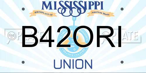 B42ORI Mississippi License Plate
