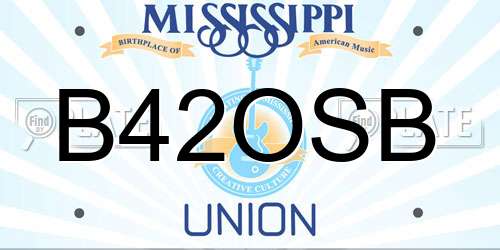 B42OSB Mississippi License Plate