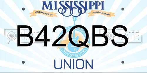 B42QBS Mississippi License Plate
