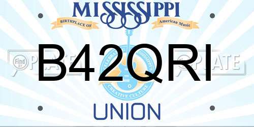 B42QRI Mississippi License Plate