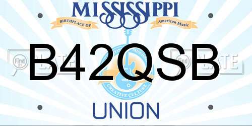 B42QSB Mississippi License Plate