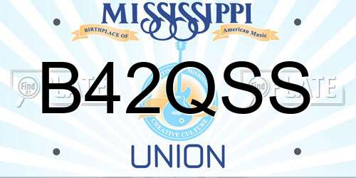 B42QSS Mississippi License Plate