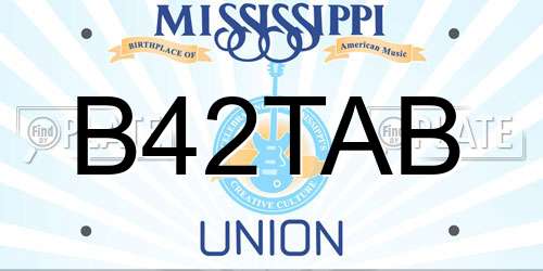 B42TAB Mississippi License Plate