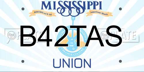 B42TAS Mississippi License Plate