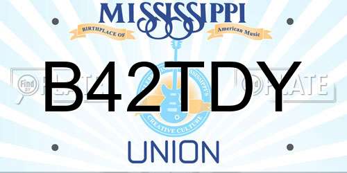 B42TDY Mississippi License Plate