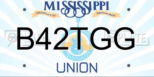 B42TGG Mississippi License Plate