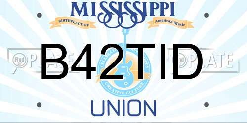 B42TID Mississippi License Plate